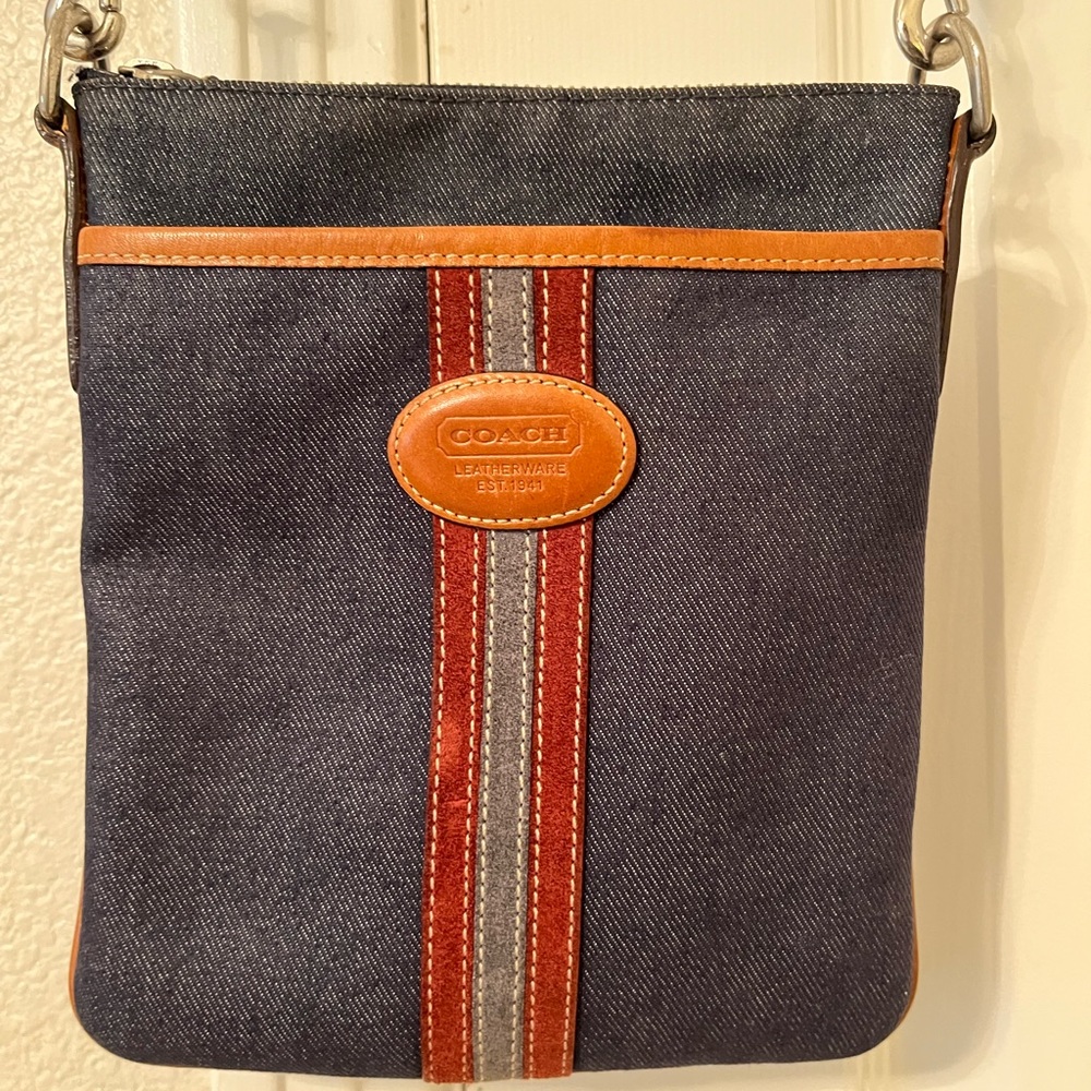 Coach Leatherware 1941 Crossbody bag with Suede stripe embellishment vintage